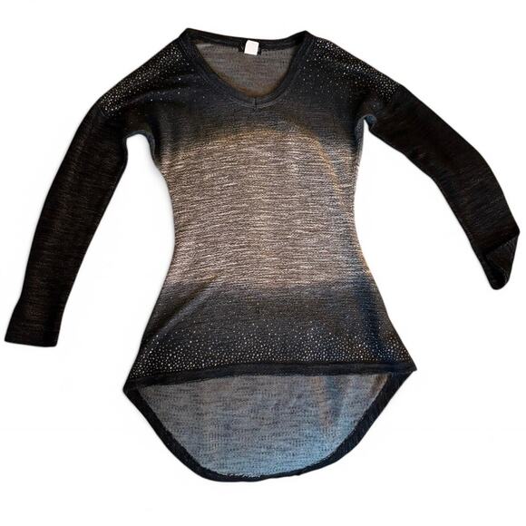 Dark Blue Ombre Long Sleeve Knit Blouse - Picture 3 of 8